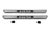 Бездротові пороги з підсвічуванням (2 шт., нерж) для Renault Duster 2008-2017 рр, фото 3