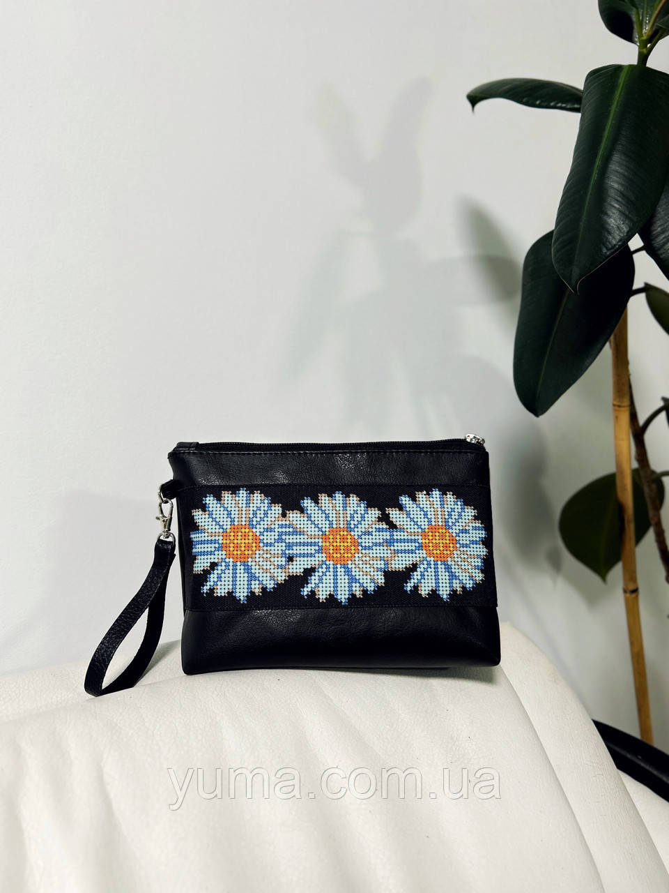 Косметичка під вишивку,  еко  шкіра, фото 1