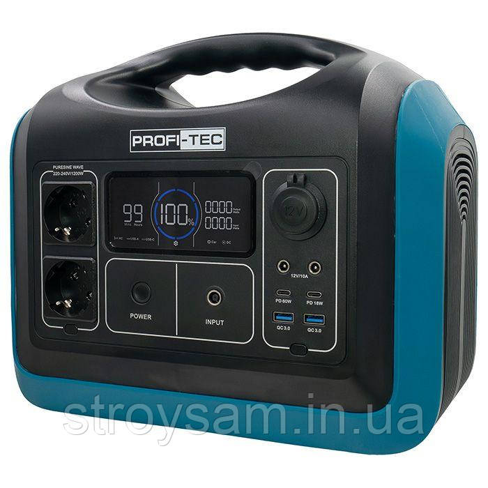 Зарядна станція PROFI-TEC PPS1200 LiFePO₄ 1200 Вт ecoflow 1,2кВт, фото 1