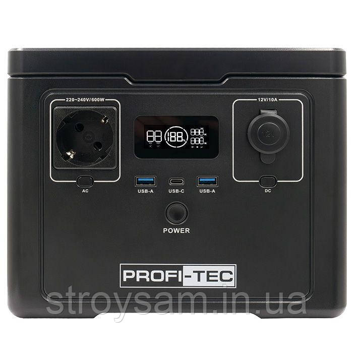 Портативна зарядна станція PROFI-TEC PPS600 LiFePO₄ (600 Вт, батарея 512 Вт⋅год)