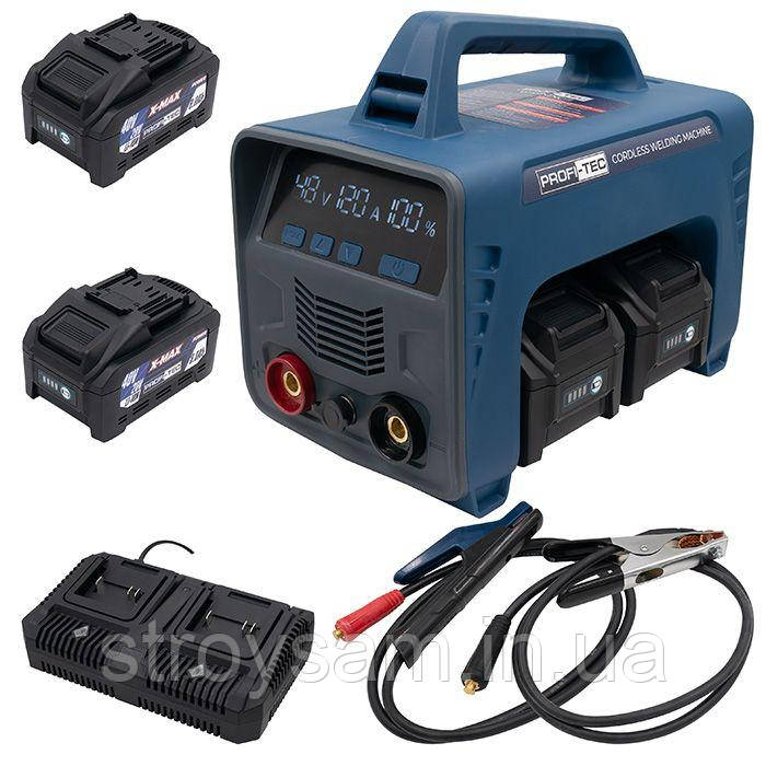 Акумуляторний зварювальний апарат PCWM16040 X-MAX Power (2×PT4080XM (8.0 Aг), зарядний пристрій)