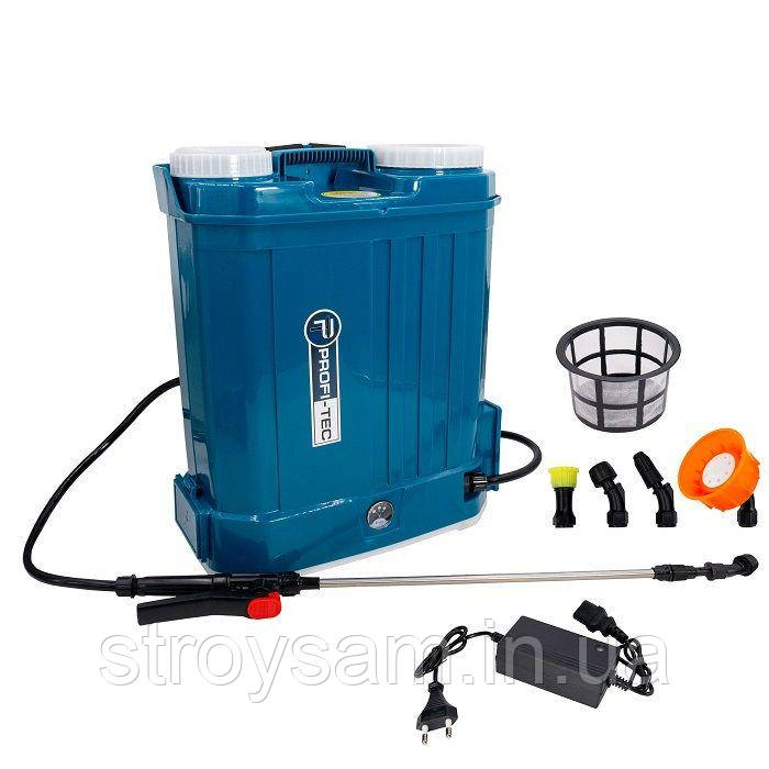 Акумуляторний обприскувач PROFI-TEC PS1610 (12 В / 8.0 Аг, зарядний пристрій), фото 1
