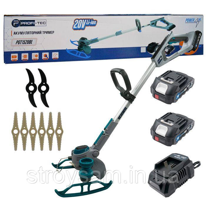 Тример акумуляторний PROFI-TEC PGT1520BL Німеччина, фото 1