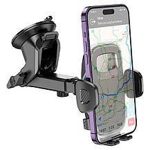 Автомобільний тримач Hoco H15 Fair push-type car holder (центральна консоль), фото 4