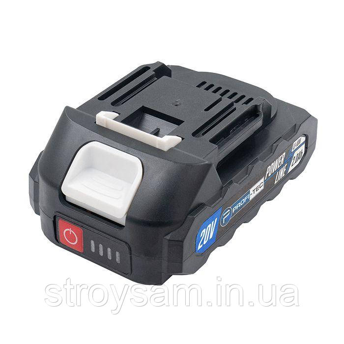 Акумуляторна батарея PROFI-TEC PT2020MP POWERLine (20 В / 2.0 Аг, високострумова, з індикатором), фото 1