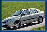 Накладки на ручки (нерж.) 2 шт, Carmos - Турецька сталь для Renault Clio II 1998-2005 рр, фото 3