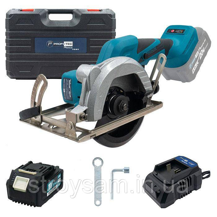 Акумуляторна універсальна дискова пила PROFI-TEC PCA1220 POWERLine (1×PT2040EP (4.0 Аг), зарядний пристрій), фото 1