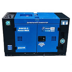Генератор дизельний PROFI-TEC DGS20 Power MAX 15кВА/12кВт, 220V