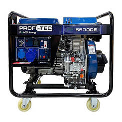 Генератор дизельний PROFI-TEC PE-5500DE (5.5 кВт, електростартер)