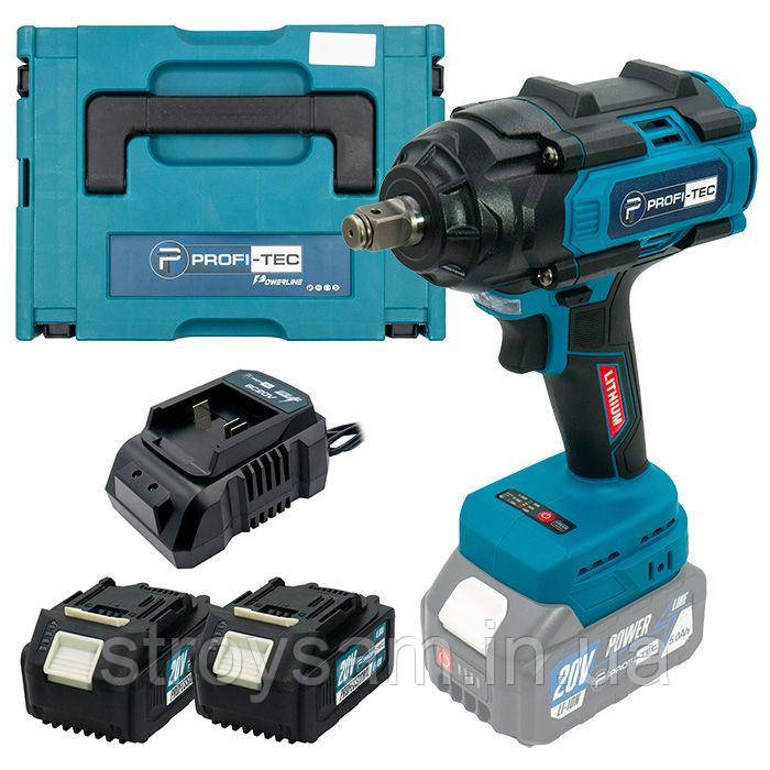 Гайковерт аккумуляторный бесщеточный 1/2" 800 Nm PROFI-TEC PTW820BL