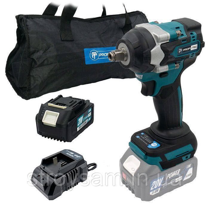 Гайковерт аккумуляторный PROFI-TEC DTW500BL POWERLine 1×4.0 Ач