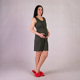 Нічна сорочка в пологовой і на період годування розмір 46/48 Стела Tiana хакі