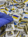 Шоколад молочний преміум якості патріотичний Слава ЗСУ Міні плитки шоколаду 6 грам 100 шт, фото 5