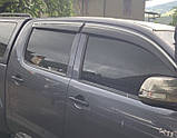 Вітровики з хромом (4 шт., Sunplex Chrome) для Toyota Hilux 2006-2015 рр, фото 3