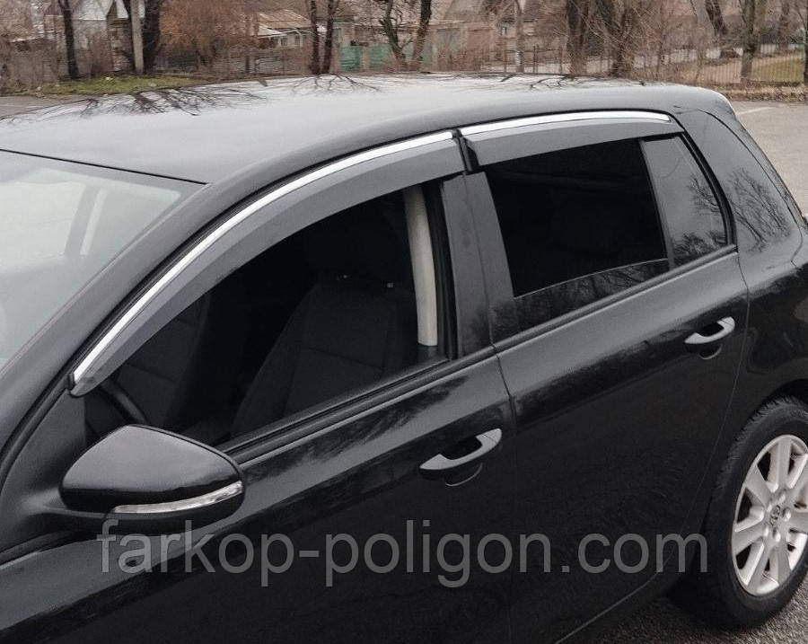 Вітровики з хромом HB (4 шт., Sunplex Chrome) для Volkswagen Golf 6