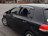 Вітровики з хромом HB (4 шт., Sunplex Chrome) для Volkswagen Golf 6, фото 4