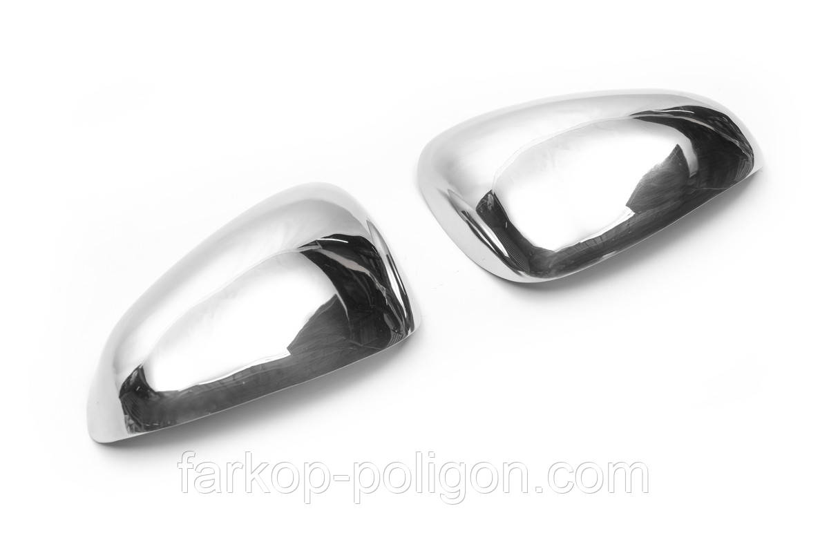 Накладки на дзеркала (2000-2010, 2 шт, нерж) Carmos - Турецька сталь для Seat Leon рр