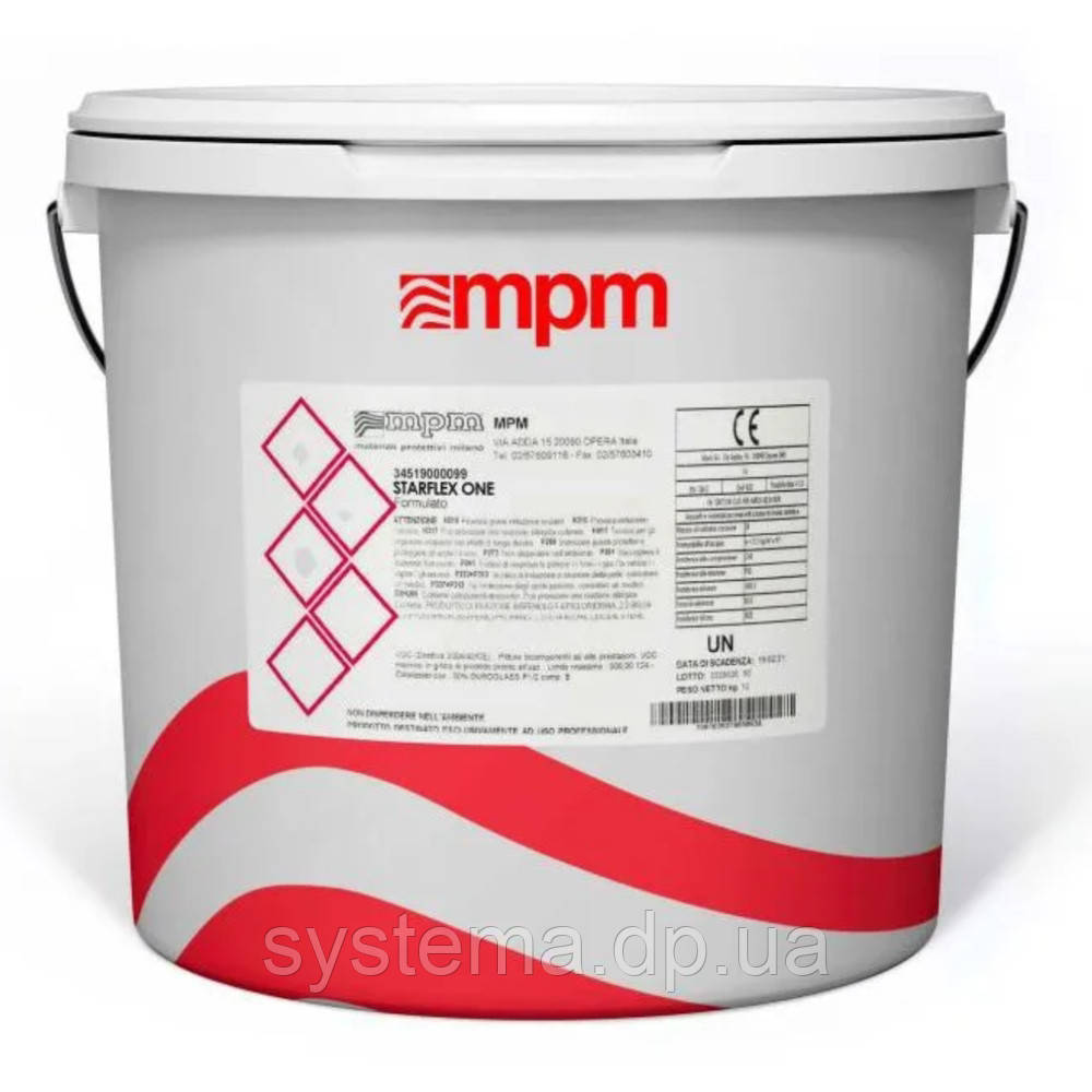 7S STARFLEX ONE - Рідка бітум-полімерна мембрана на водній основі для покрівлі, чорний 20 кг