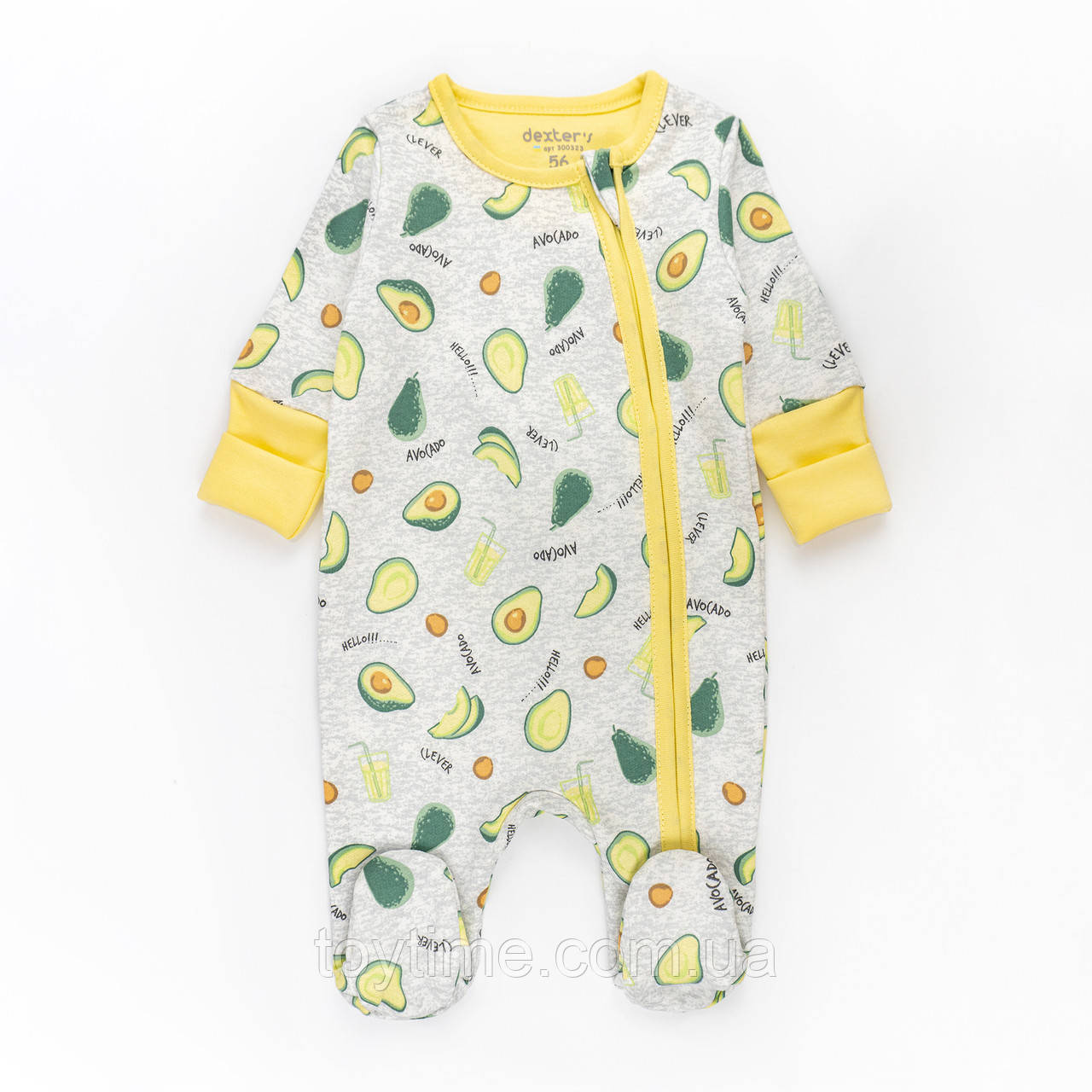 Чоловічок начісний для немовлят на блискавці з авокадо Avocado, фото 1
