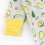 Чоловічок начісний для немовлят на блискавці з авокадо Avocado, фото 4