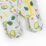 Чоловічок начісний для немовлят на блискавці з авокадо Avocado, фото 5