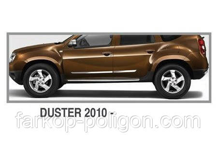 Молдинг дверний (4 шт., нерж.) OmsaLine - Італійська нержавійка для Renault Duster 2008-2017 рр