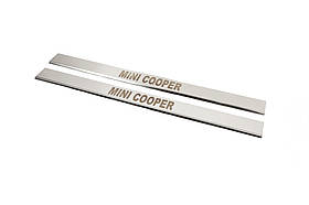 Накладки на пороги (Carmos, 2 шт., нерж.) для Mini Cooper R50/52/53 2000-2006 рр