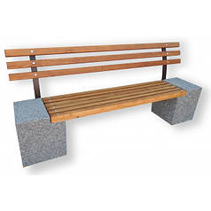 Лава з бетону «Паркова» зі спинкою, вулична.