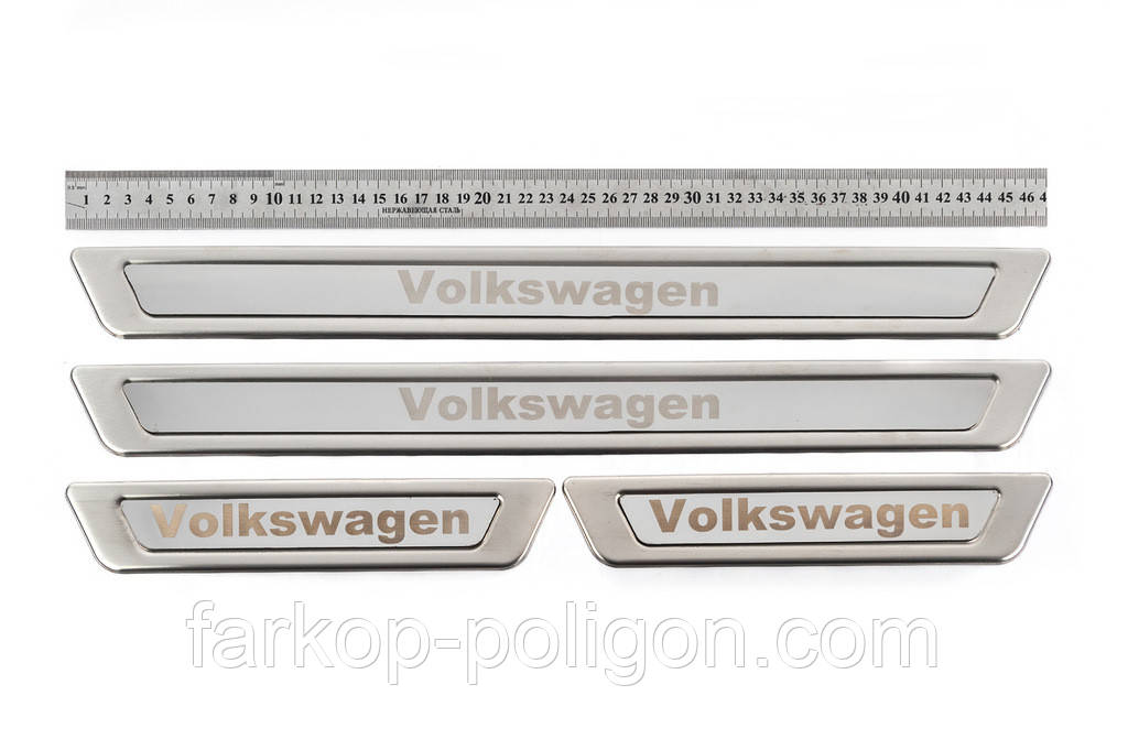 Універсальні накладки на пороги Volkswagen V-1 (4 шт., нерж) для Тюнінг Volkswagen
