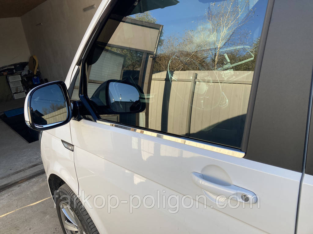 Окантовка вікон (2 шт., нерж) Carmos - Турецька сталь для Volkswagen T6
