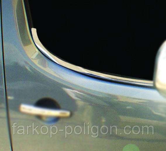 Окантовка вікон (2 шт., нерж) OmsaLine - Італійська нержавійка для Peugeot Partner Tepee 2008-2018 рр