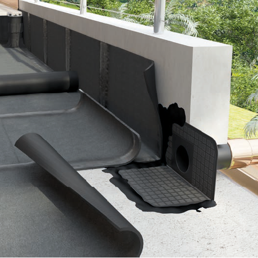 Парапетна воронка для бітумної гідроізоляції L 500 мм Ø 75 мм 90 мм, фото 1