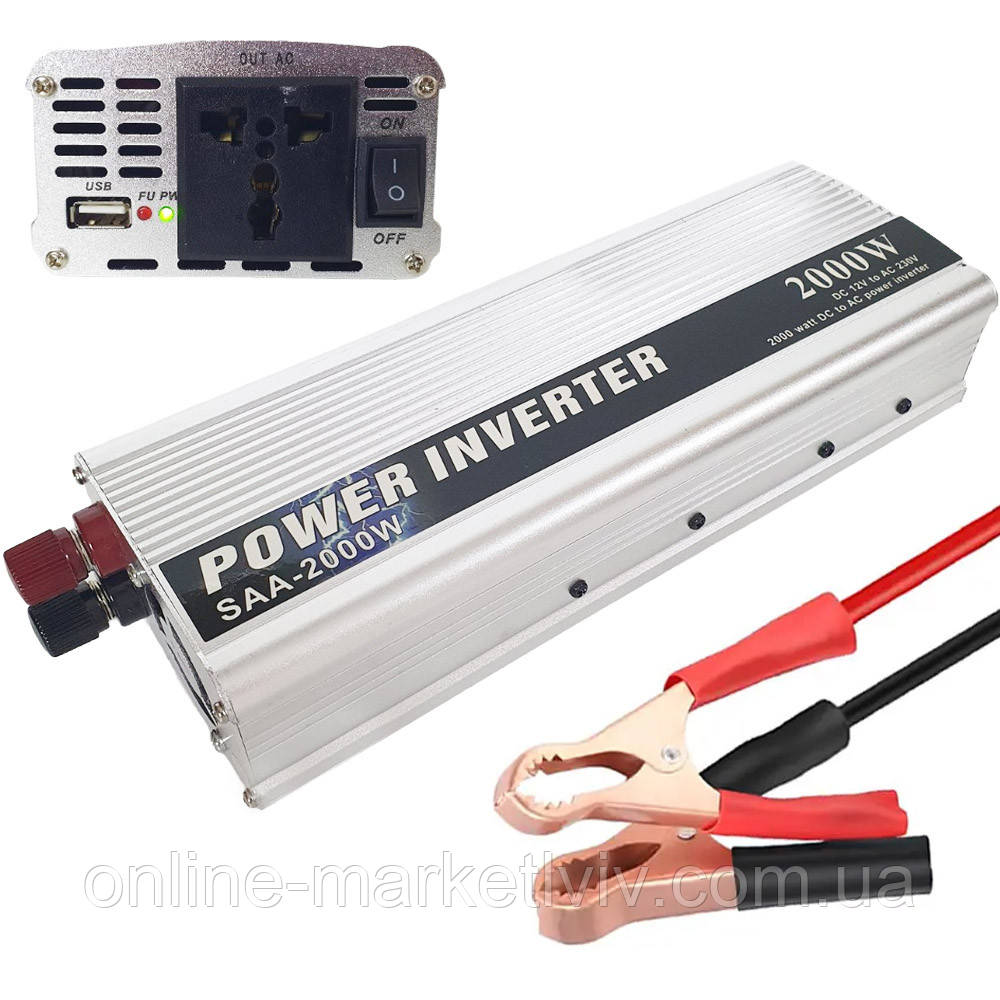 Преобразователь напряжения 12V-230V, 2000W / Автомобильный инвертор ...