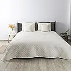 Велюрове однотонне покривало ТМ ТЕП "Велюр" молочний ромб круглий