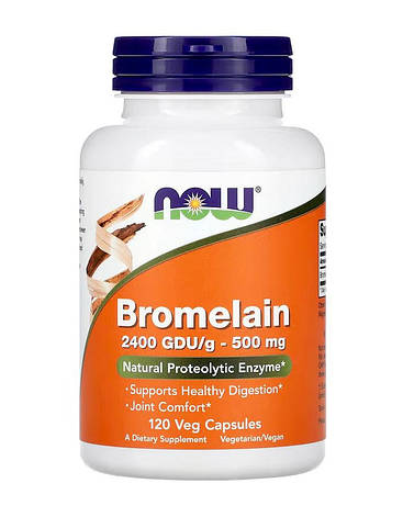 Здоров'я Бромелайн NOW Foods Bromelain 500 мг 120 капс США, фото 1