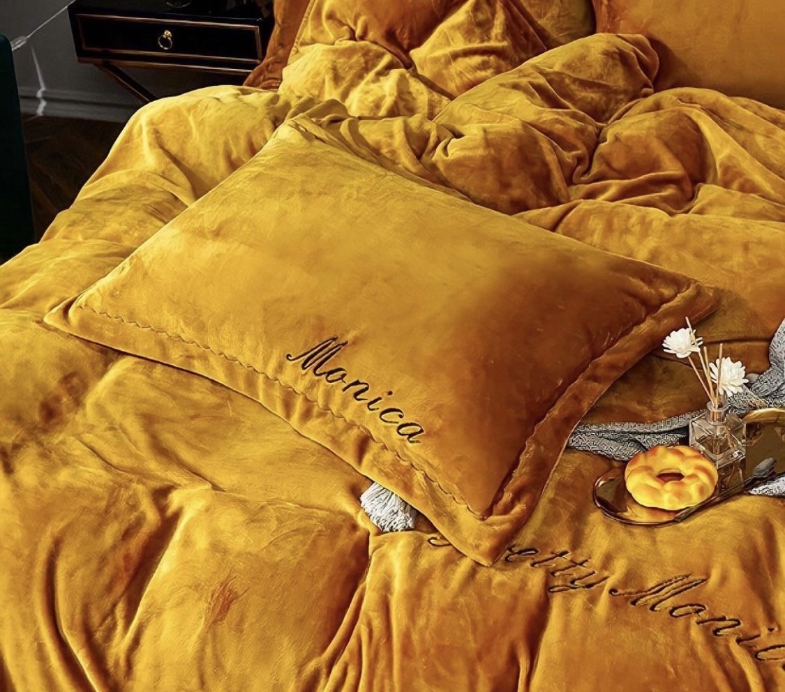 Велюрова постільна білизна Моніка євро комплект/тепла постільна білизна, фото 1