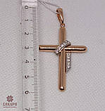 Золотий Хрестик зі вставкою цирконій, фото 2