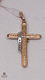 Золотий Хрестик зі вставкою цирконій, фото 3