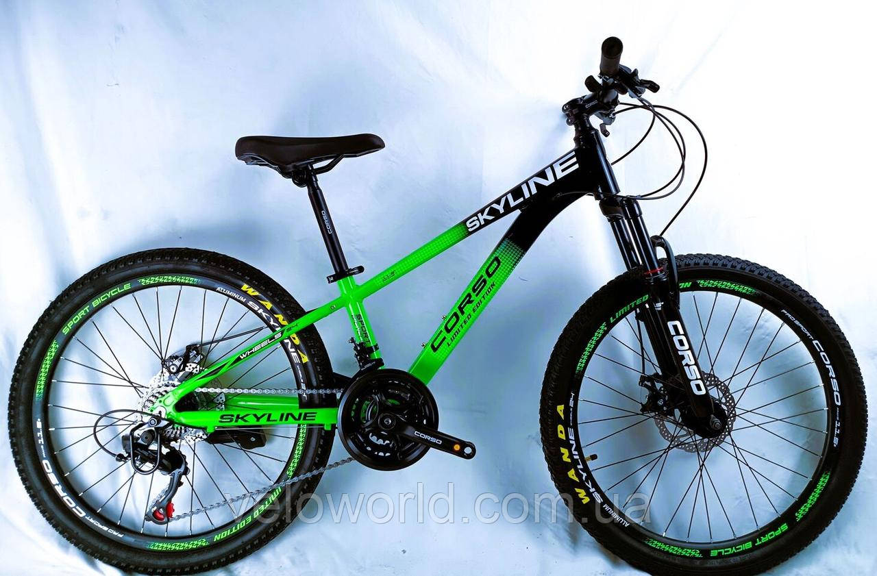 Велосипед спортивний Corso Skyline 24" SL-30501 (1) рама 11" алюмінієвий, Shimano 21S, зібраний на 75%