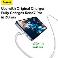 Кабель Baseus Superior Series (SUPERVOOC) Fast Charging Data Type-C 65W (1m) White, фото 4