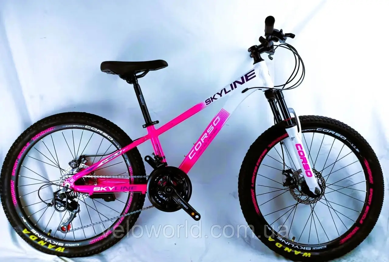 Велосипед спортивний Corso Skyline 24" SL-60804 (1) рама 11" алюмінієвий, Shimano 21S, зібраний на 75%