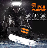 Потужний ліхтарик налобний на голову Акумуляторний перезарядний налобник Cob 31 світодіод Led-ліхтар з зарядкою USB 5000 mAh, фото 7