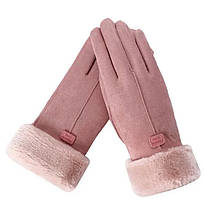 Рукавички жіночі теплі Fashion Gloves рожеві