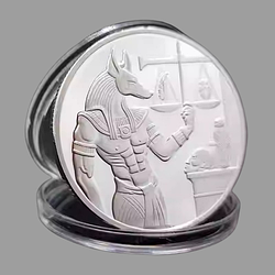 Пам'ятна монета в гаманець Єгипетський бог Анубіс. сильвер