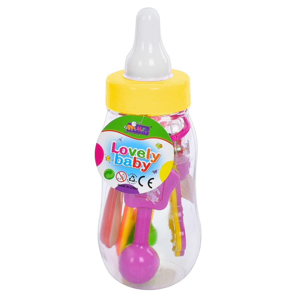Набір брязкальця Lovely Baby 5 штук в колбі  пляшка 27-10см