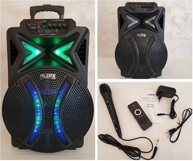Колонка акустична 80W з Bluetooth на акумуляторі з мікрофоном ZPX ZX 7783, фото 1