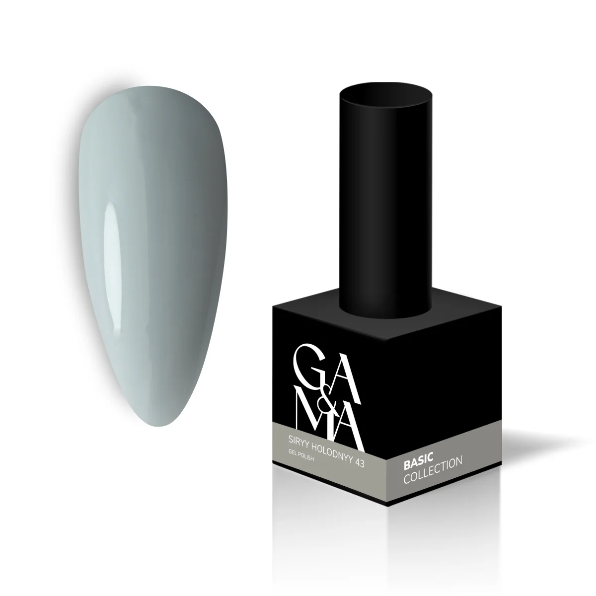 GA&MA Basic collection 043 siryy holodnyy — гель-лак холодний сірий, 10 мл