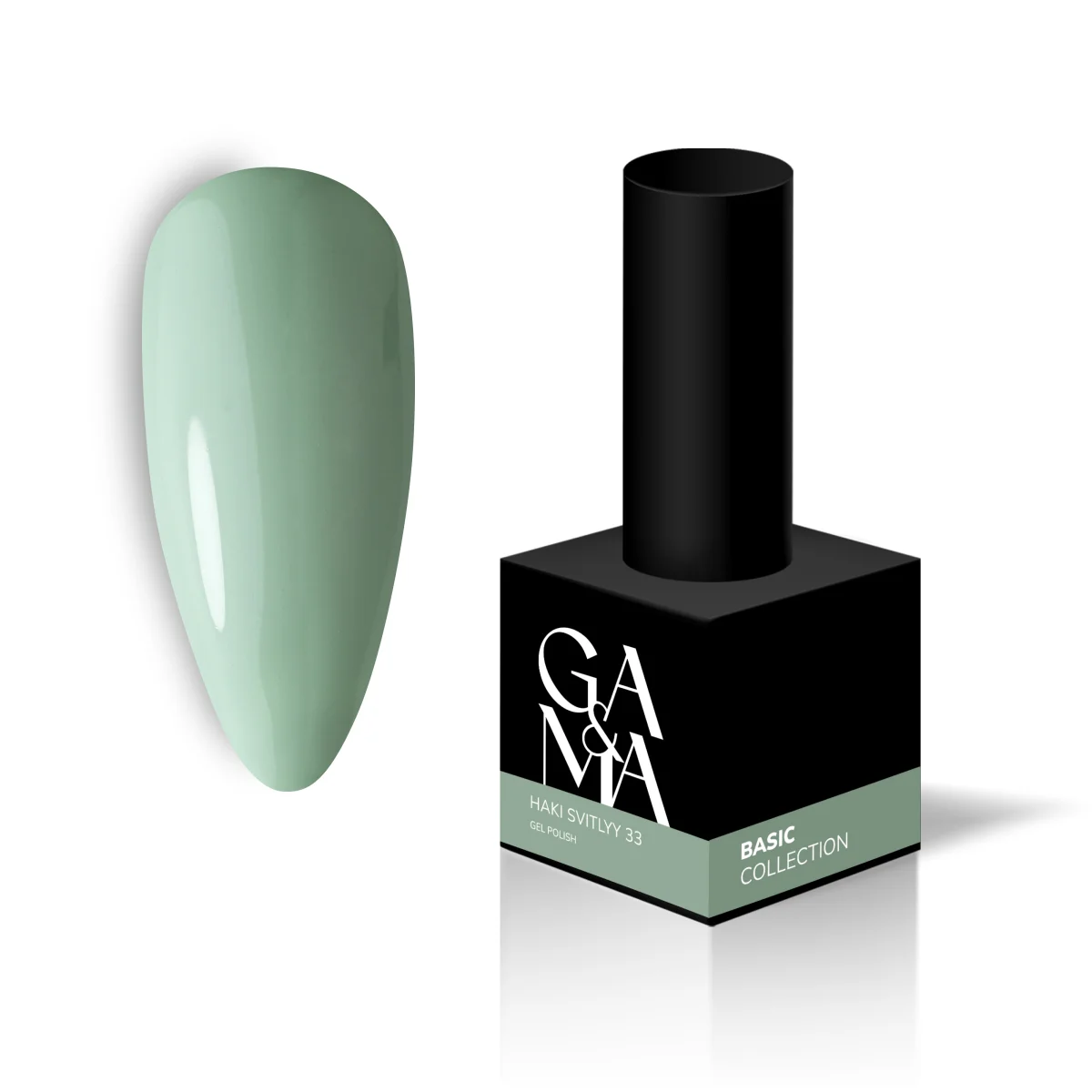 GA&MA Basic collection 033 haki svitlyy — гель лак світлий хакі. 10 мл