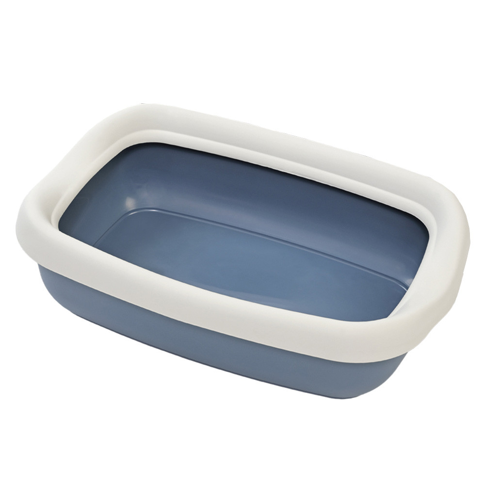 Туалет-лоток Бета Максі пластиковий з рамкою 49*39*13 см Beta Maxi Dark Blue для котів, колір темно-синій (BETA MAXI DARK BLUE), фото 1