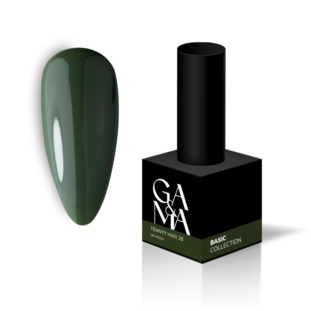 GA&MA Basic collection 028 temnyy haki — гель лак темного хакі. 10 мл
